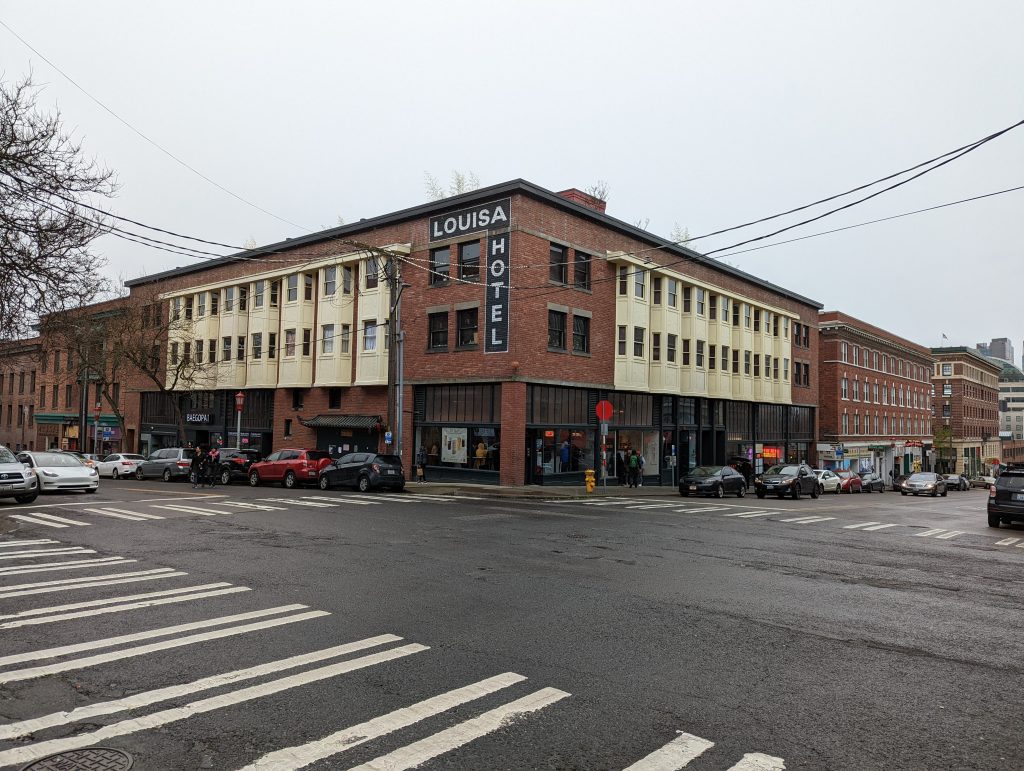 Louisa Hotel's northern and eastern facade