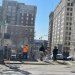 hard fencing at 4th and Columbia