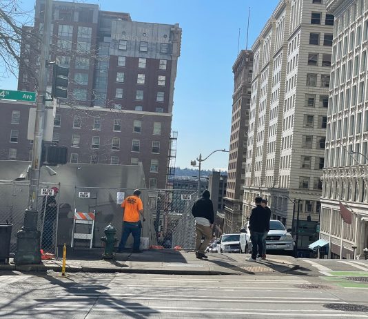 City Sweeps Civic Square Encampments as Tower Construction Nears