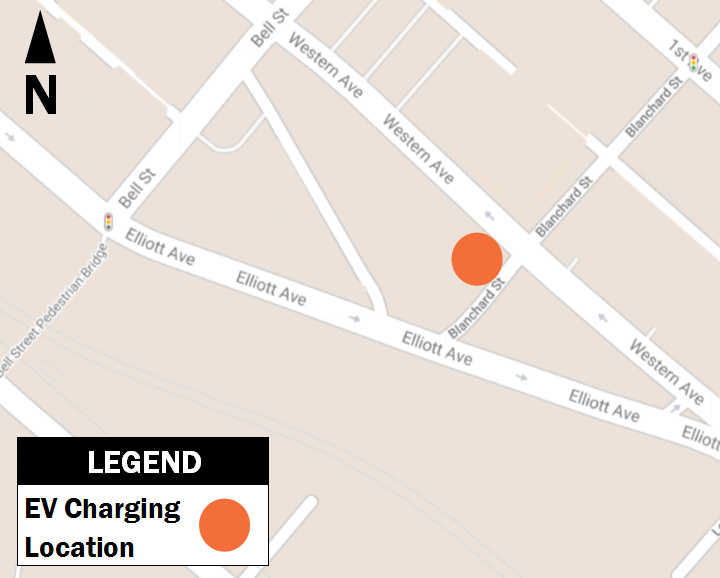 Map with big orange dot at location of proposed site