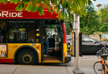 Transpo Notes: Fare Free Transit for Youth, Agencies Push for New Hires, Federal Funds for Sound Transit and Amtrak A man boards a rapid ride bus in Seattle