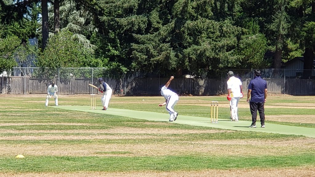 Yatin and the boys playing cricket