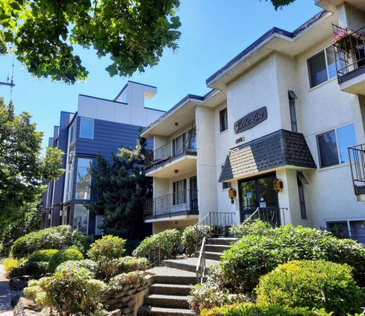 Last Chance to Comment on Seattle Comp Plan Scoping: Add Your Voice for Housing Abundance A three-story apartment building next to a three-story townhome complex on leafy California Avenue in West Seattle.
