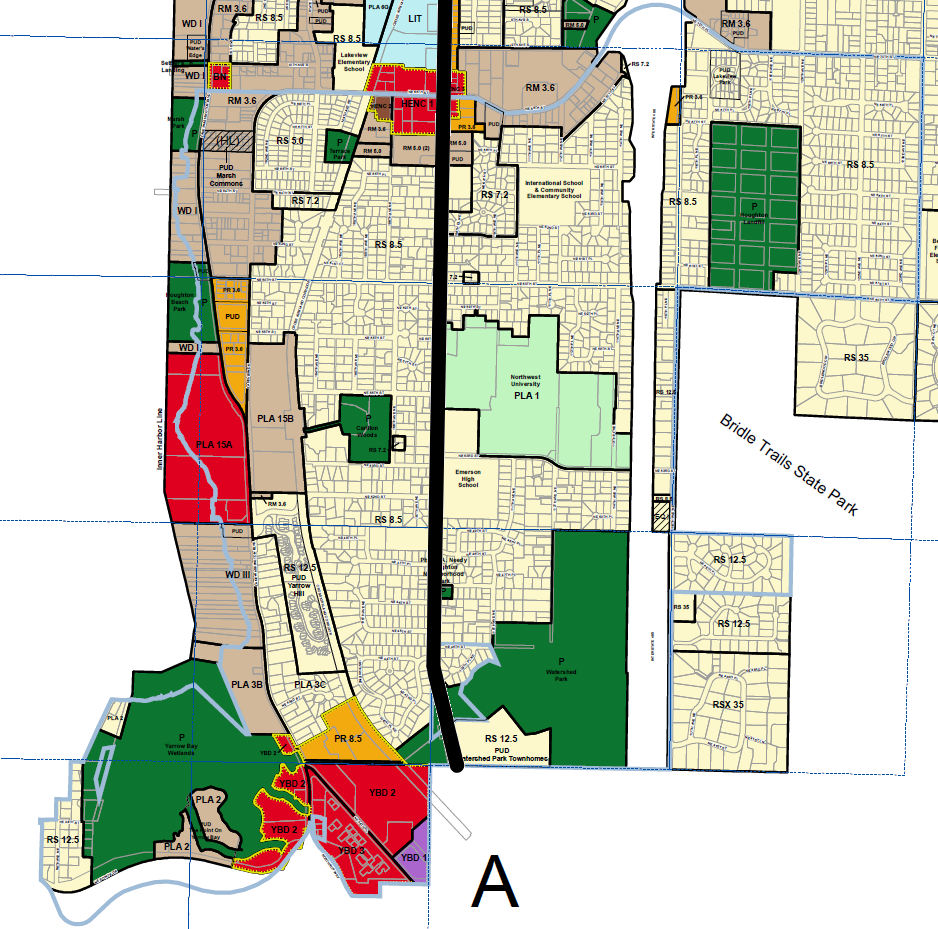 Zoning in South Kirkland/Houghton.