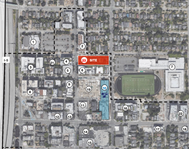 A site map showing the location of the proposed Roosevelt Assembly.