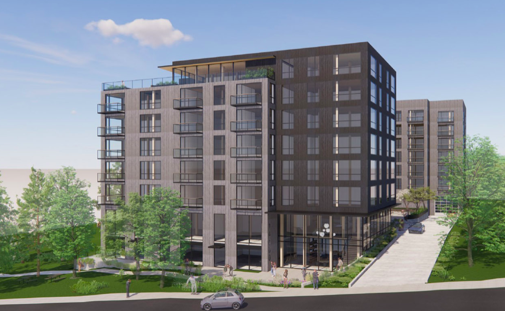 A rendering of the Amity Court apartment development in Bellevue.