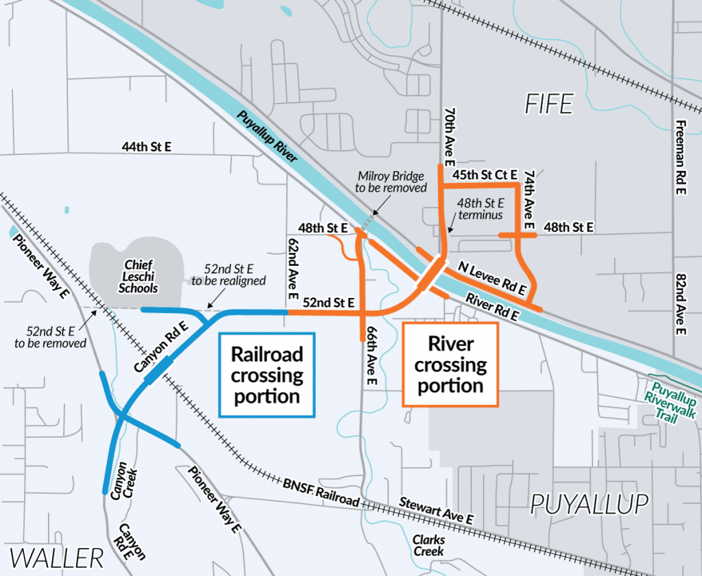 Detailed map showing the planned expansion of Canyon Road