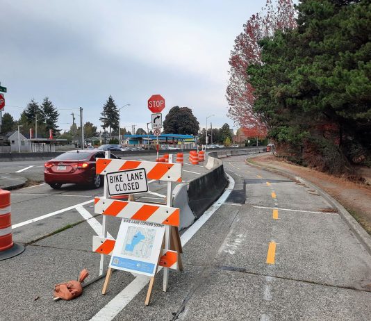 Green Lake Outer Loop Protected Bike Lanes Take Shape