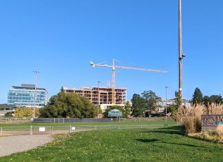Downtown and Rose Hill: Kirkland’s Corridor of Dense New Development Peter Kirk Park with Kirkland Urban and construction in the background