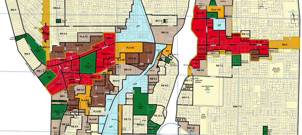 Kirkland and Rose Hill zoning map