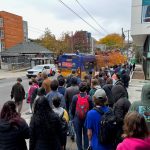 CHS line for shuttle by Heppner