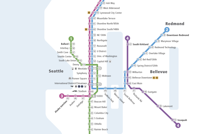 Sound Transit numbered map