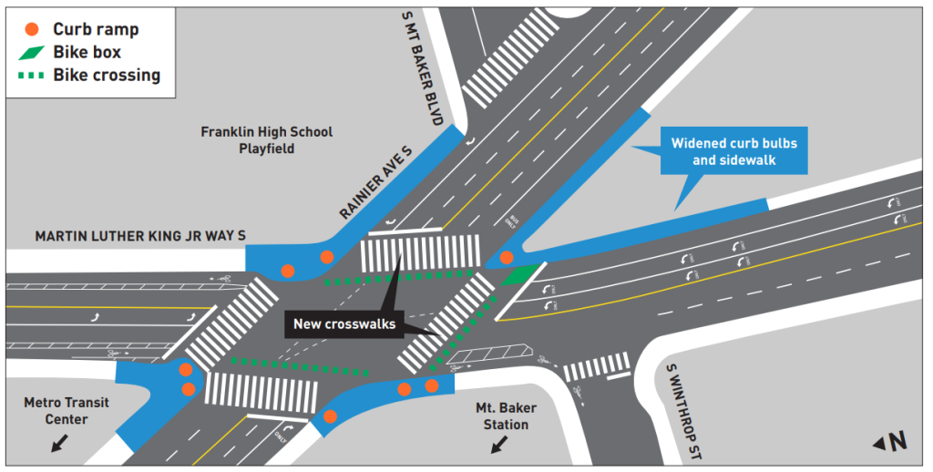 Blueprint rendering showing improvements to Rainier and MLK