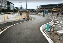 Seattle’s Waterfront Bike Path Comes Into Focus, Narrower Than Past Promises Suggest Street view of the newly constructed Downtown Waterfront multi-use trail.