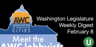 WALeg Week 5 Cover. Image: Association of Washington Cities Meet the AWC Lobbyists logo.