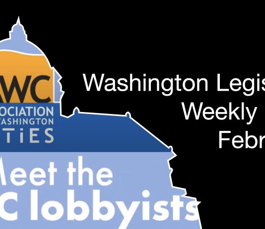 The Association of Washington Cities’ Local Control Fixation WALeg Week 5 Cover. Image: Association of Washington Cities Meet the AWC Lobbyists logo.