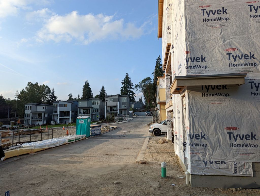 Woodland Reserve townhomes under construction