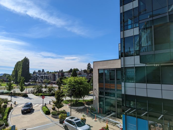 Picture take from Kirkland facing downtown midrises and City Hall