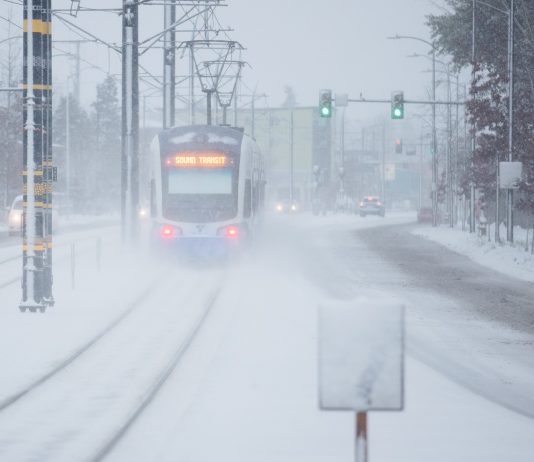 Bus Service Suspended, Only Light Rail Forging On As Seattle Area Blanketed in Ice