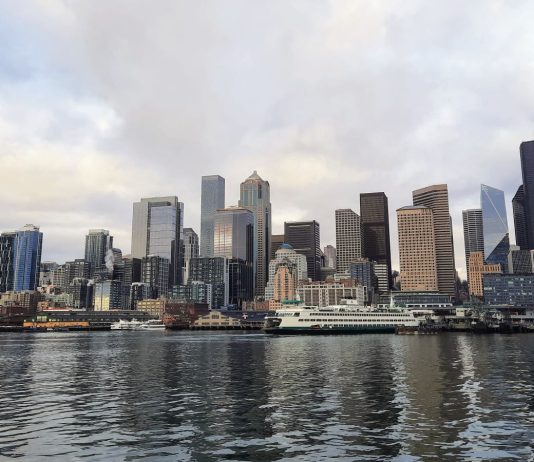 Join The Urbanist Board Looking across Elliott Bay at the Seattle downtown skyline.