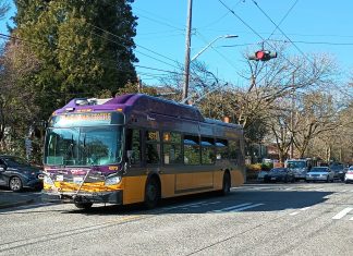 Sparse Frequencies Limit Potential of Metro’s Proposed RapidRide G Bus Reshuffle A trolley bus heading down 15th Ave E in Seattle