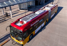 Metro Launches the H Line, its First RapidRide Line in Nine Years A red and yellow RapidRide bus waits at a stop at an off-street transit center