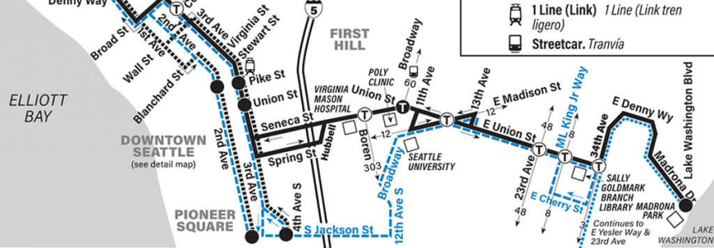 Map showing the route of Bus Route 2.