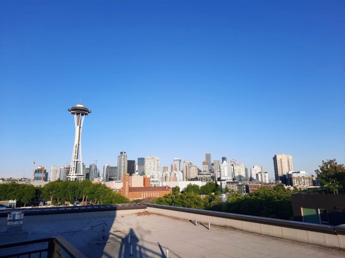 Seattle Skyline and Space Needle from Uptown roof - The Urbanist