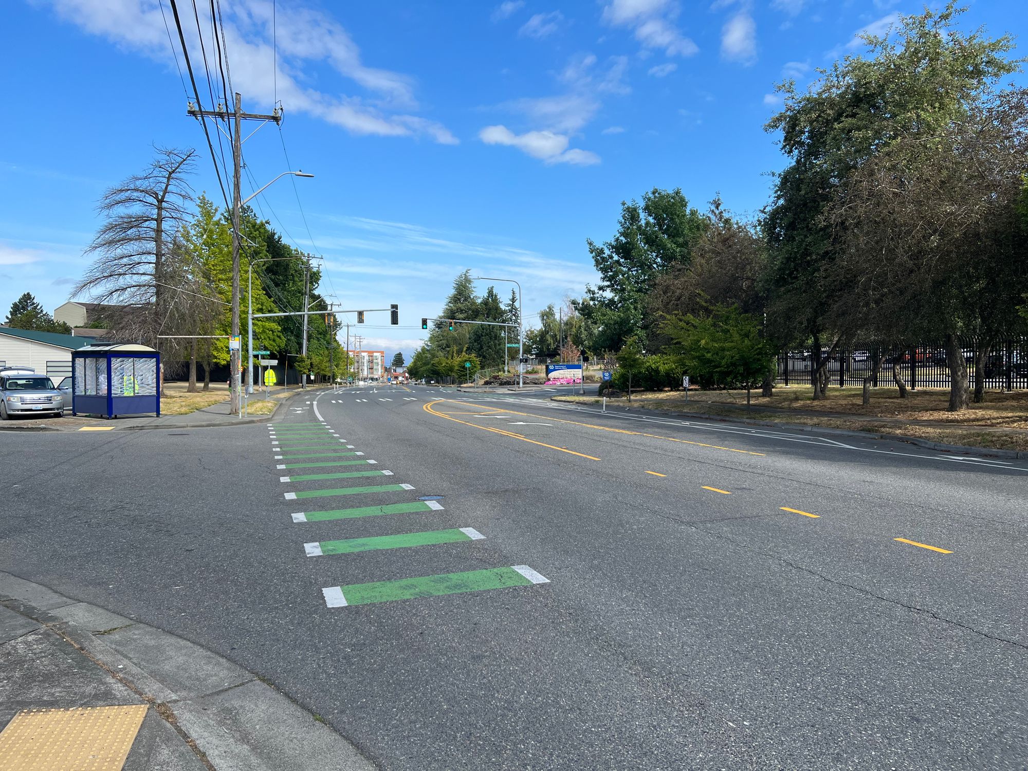 A bike lane on South Columbian Way