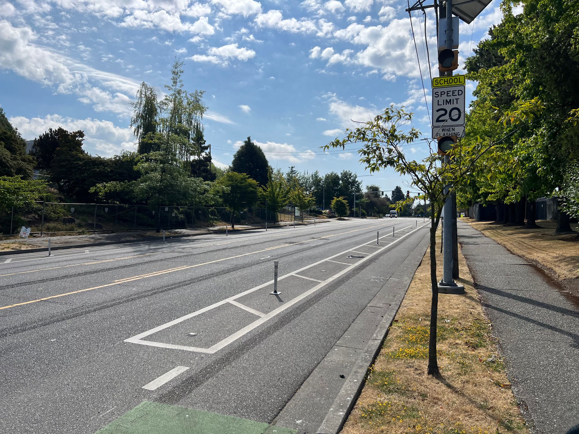 A bike lane on South Columbian Way