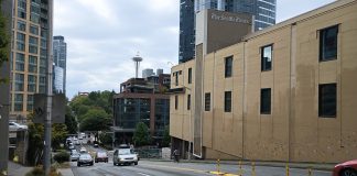 Looking down Denny Way.