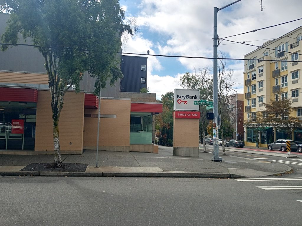 Boarded up bank is a proposed location for a light rail station.