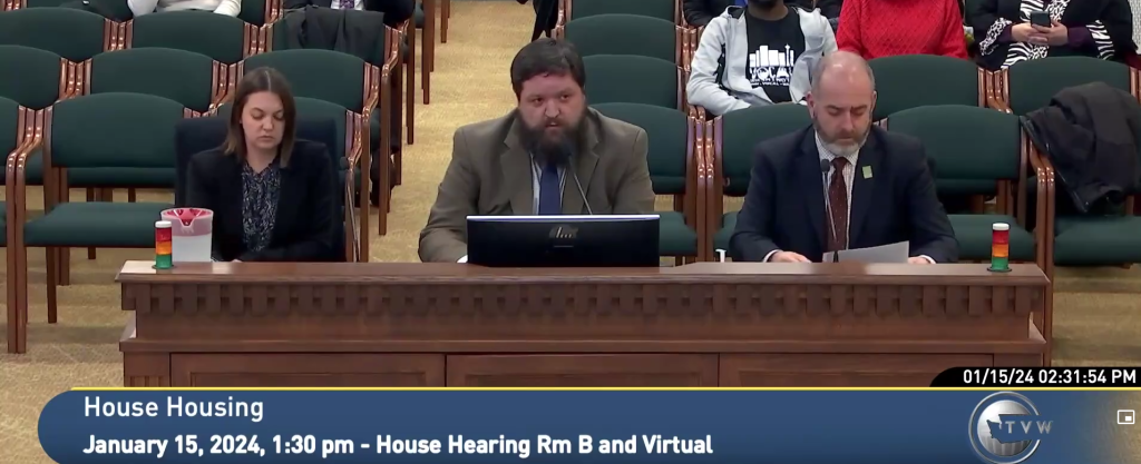 Three people testifying in person at the Washington legislature