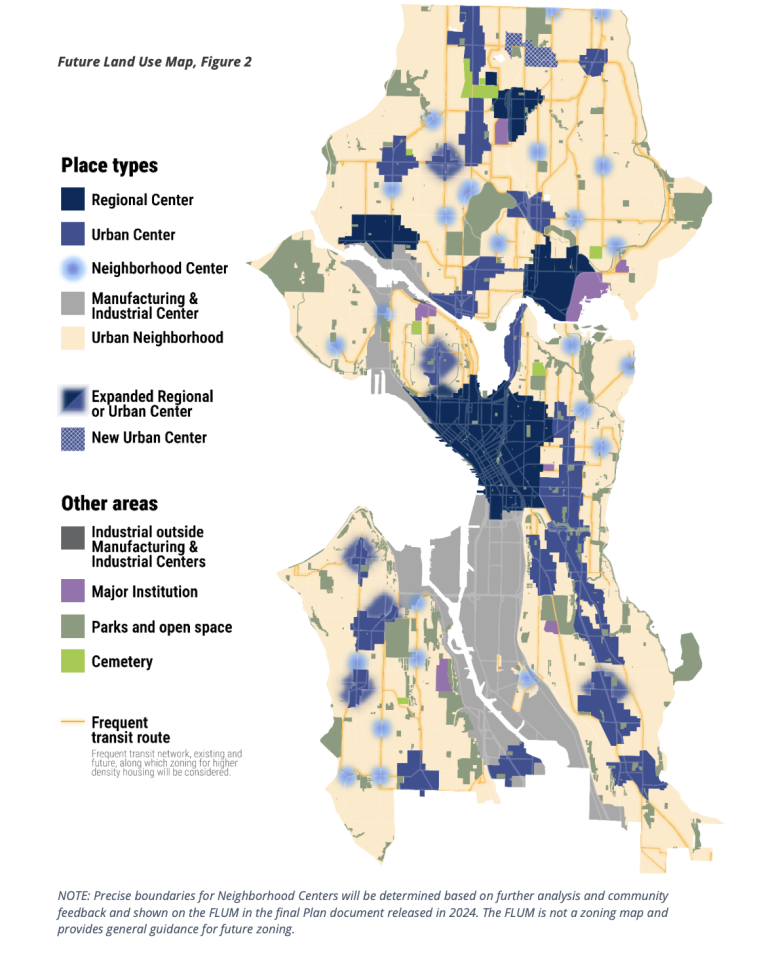 Seattle Releases Comprehensive Plan Less Ambitious Than Bellevue The Seattle 2044 FLUM Draft 768x953