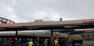 Passengers deboarding an Amtrak train at Portland's Union Station.