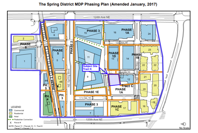 The phasing plan back in 2017 showing uses as well