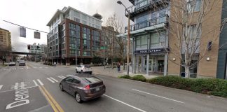 Reminder: The Urbanist’s Monthly Meetup Is Tuesday at TeKu Tavern The Space Needle peeks over the top of midrise rooftops