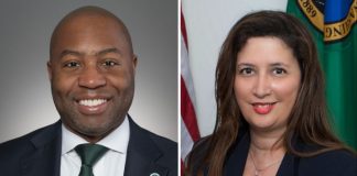 Seattle’s Embattled Police Accountability Director Resigns, Raising Reform Questions Betts is a black man in a suit. GLenn is a dark haired and light skinned.