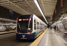 Two Months of 1 Line Maintenance Disruptions Start January 4 A Link train at Pioneer Square that reads Angle Lake on its headsign