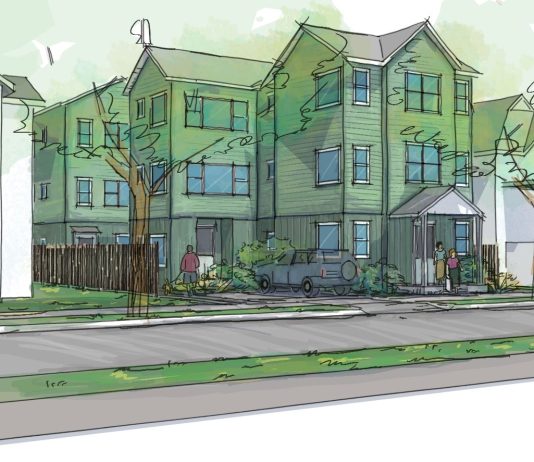 Last Chance to Comment on Revised Seattle Housing Plan A rendering shows detached three story townhome with parking and alleys on the bottom.