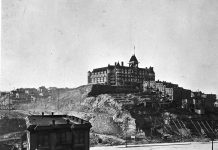 Sunday Video: Seattle’s Long-Forgotten Hill A photo from 1905 showing Second and Pine Street during regarding with the old Washington Hotel on the top of the hill.