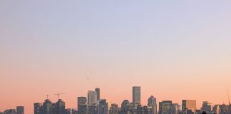 Lake Union and the Seattle skyline at sunset
