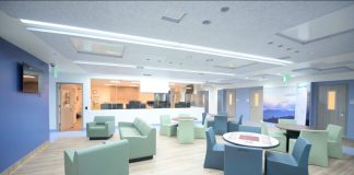 Couches and chairs provided area to relax for patients.