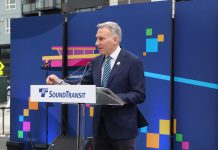 Sound Transit CEO Preps Agency-wide Realignment to Keep Expansion on Track Dow Constantine at a podium