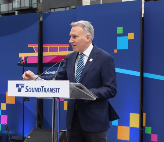 Sound Transit CEO Preps Agency-wide Realignment to Keep Expansion on Track Dow Constantine at a podium