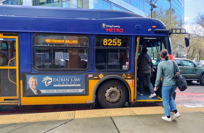 Route 40 bus boarding