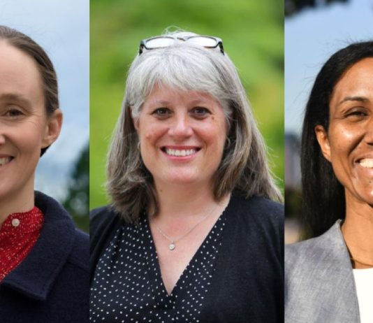 2025 Primary Election Endorsements Pictured right to left, Wilson is a white woman with her hair pulled back. Balducci is a white woman with gray hair and her glasses on her head. Foster is a black woman in a gray blazer.