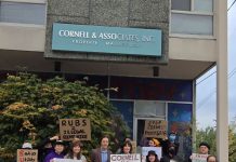 Op-Ed: It’s Time to Ban Ratio Utility Billing Tenants hold signs criticizing RUBS in front of Cornell and Associates office