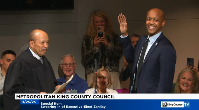 Girmay Zahilay Takes Office as King County Executive, Pledging to be ‘Regional Convener’